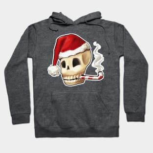 Santa Klaus skull smoking candy cane Hoodie